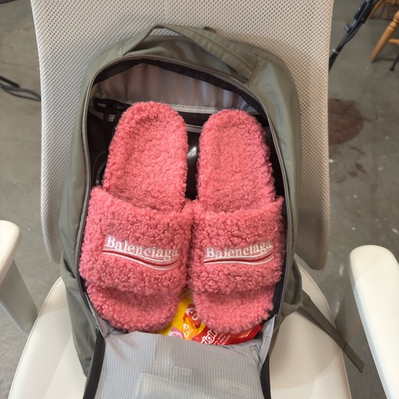 Pink Fuzzy Slippers - Picture 2 of 3